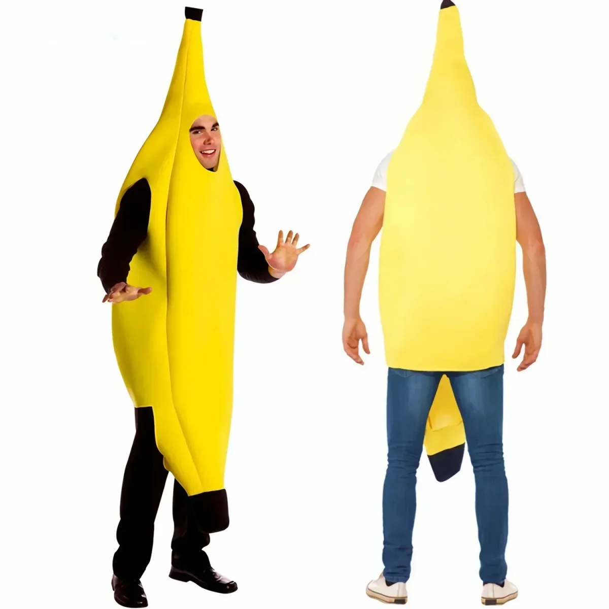 Geel Bananenkostuum voor Heren – Grappig Outfit voor Carnaval, Halloween & Themafeesten - Afbeelding 3