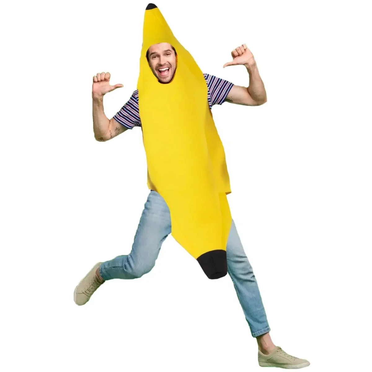 Geel Bananenkostuum voor Heren – Grappig Outfit voor Carnaval, Halloween & Themafeesten - Afbeelding 7
