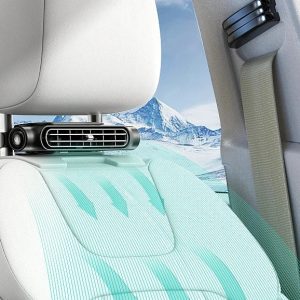 Zara Auto Hoofdsteun Ventilator – USB Compact Ventilatiesysteem voor Achterbank met 3 Snelheden