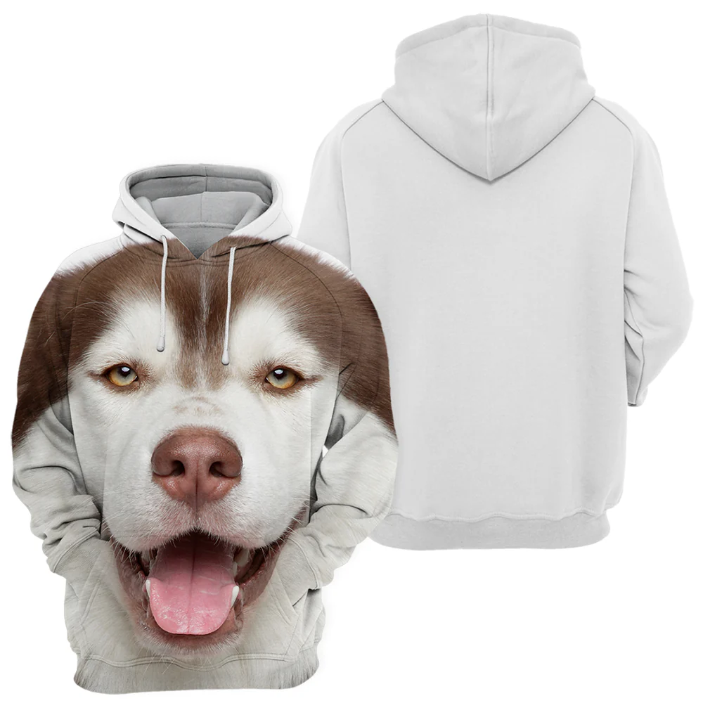 Unisex Honden Hoodie | Alaskan Husky Bruin - Afbeelding 3