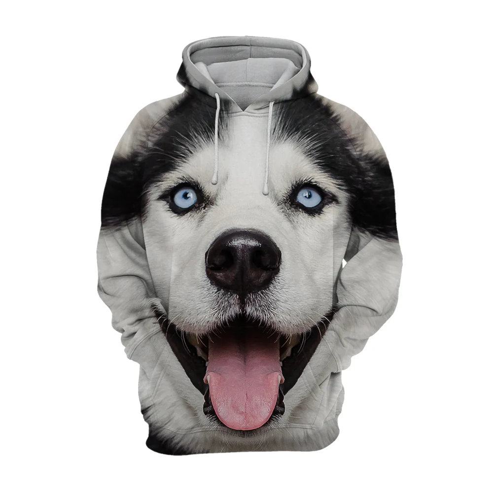Unisex Honden Hoodie | Alaskan Husky Excited - Afbeelding 2