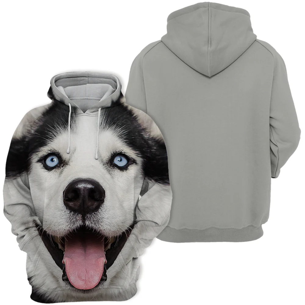 Unisex Honden Hoodie | Alaskan Husky Excited - Afbeelding 3