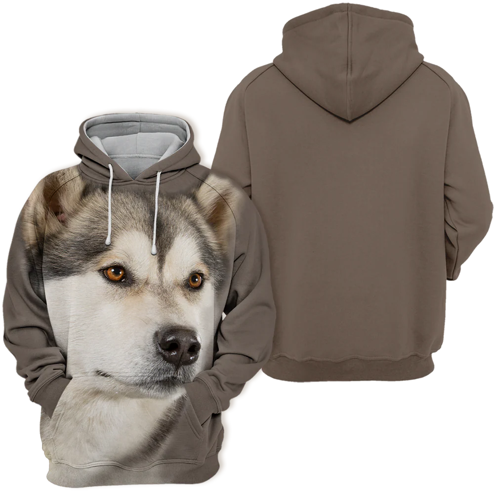 Unisex Honden Hoodie | Alaskan Husky Puppy Quiet - Afbeelding 3
