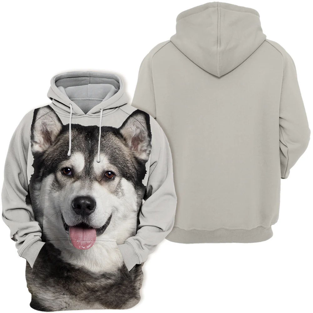 Unisex Honden Hoodie | Alaskan Malamute Husky Happy - Afbeelding 3