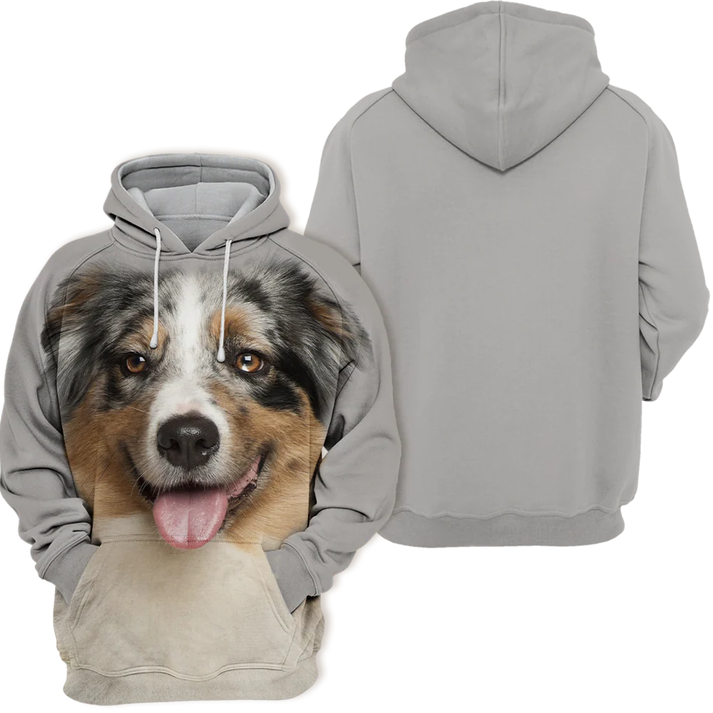Unisex Honden Hoodie | Australian Shepherd Cute - Afbeelding 3