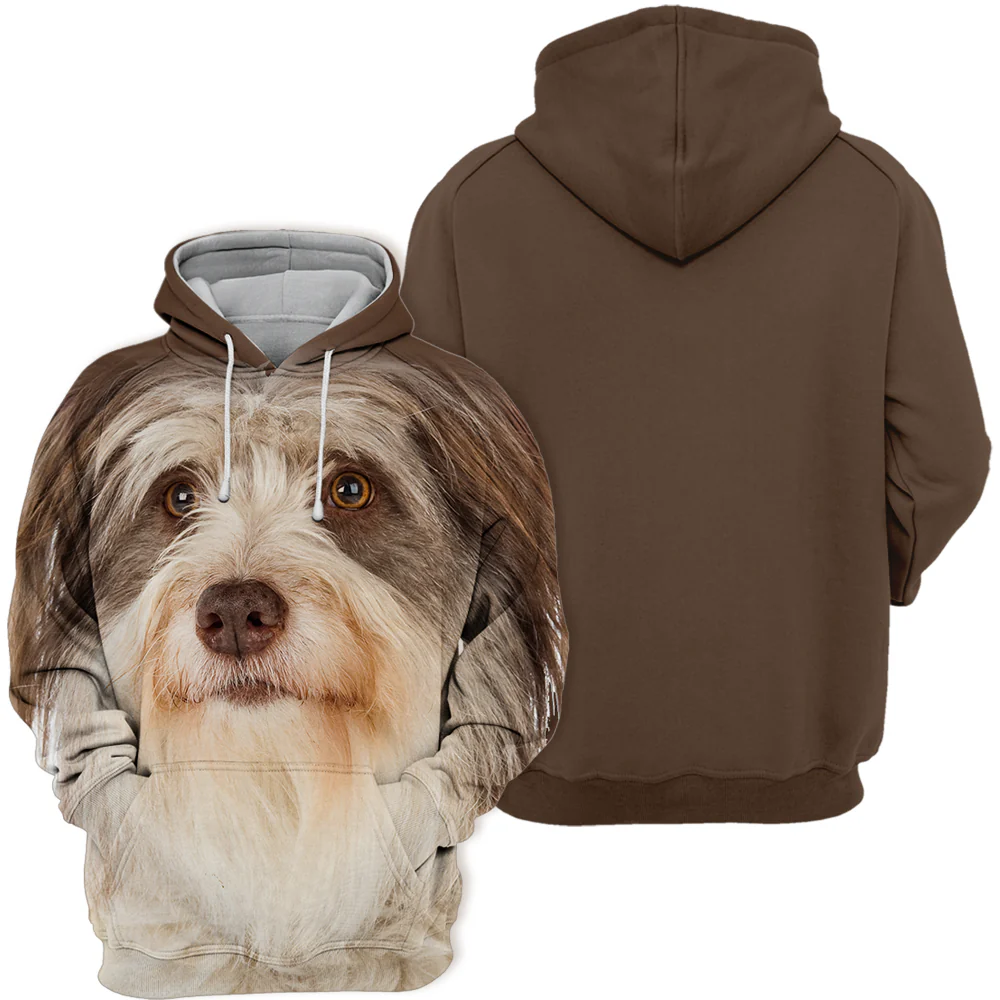 Unisex Honden Hoodie | Bearded Collie Dog Looking Up - Afbeelding 3