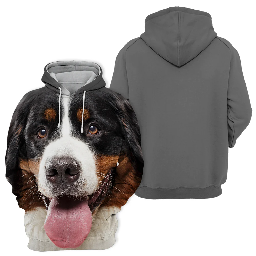 Unisex Honden Hoodie | Bernese Mountain Cute - Afbeelding 3