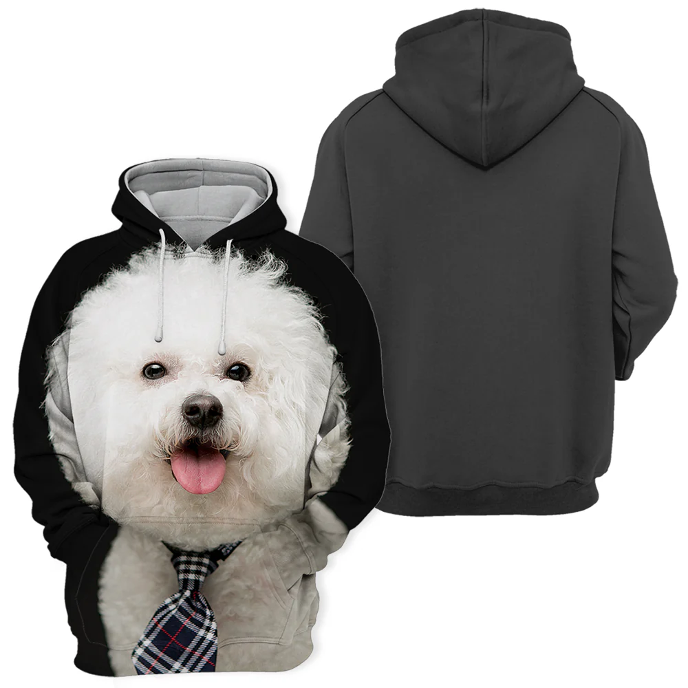 Unisex Honden Hoodie | Bichon Frise - Afbeelding 3