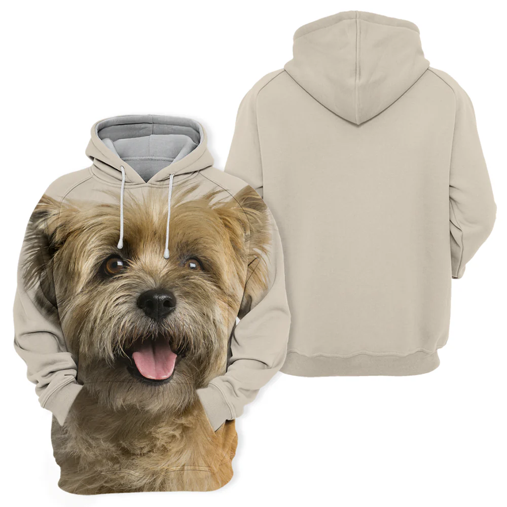 Unisex Honden Hoodie | Cairn Terrier Yellow Happy - Afbeelding 3