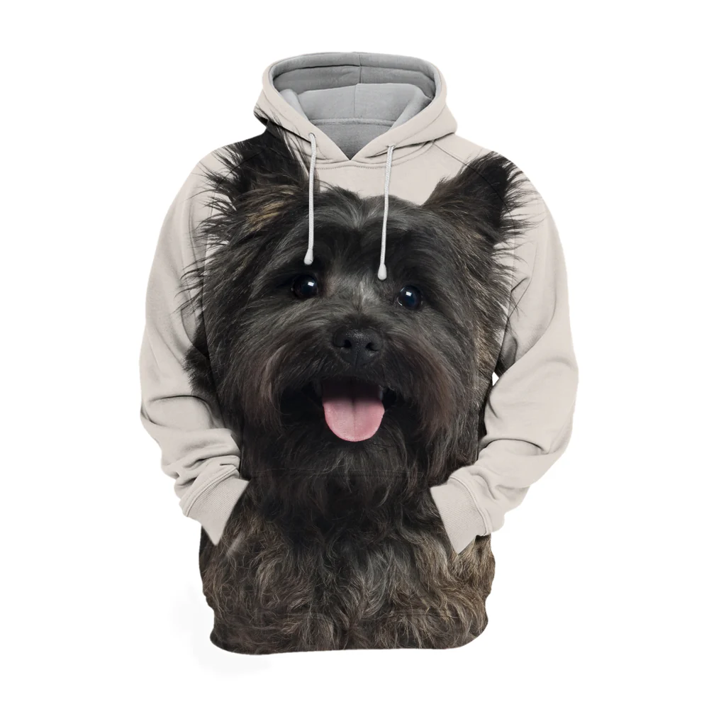 Unisex Honden Hoodie | Cairn Terrier Zwart Happy - Afbeelding 2