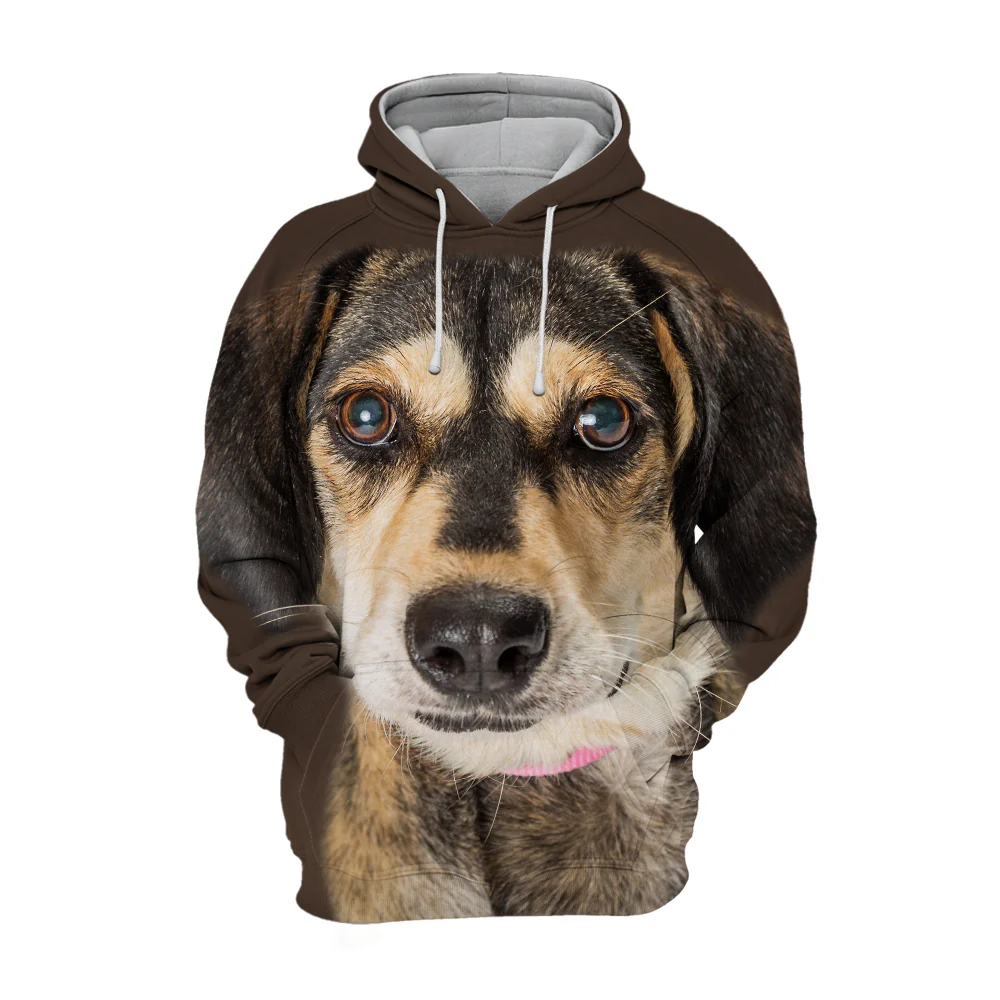 Unisex Honden Hoodie | Crossbreed Brown Dog Cute - Afbeelding 2