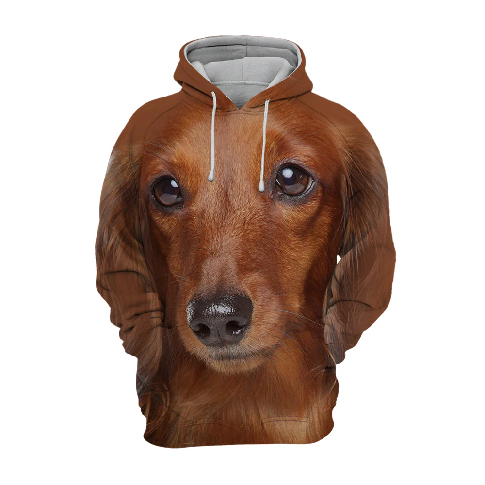Unisex Honden Hoodie | Dachshund Sausage Dog Brown - Afbeelding 2