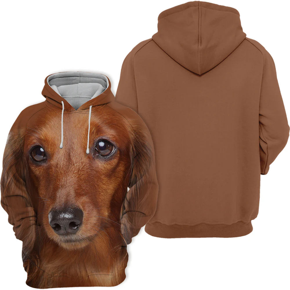 Unisex Honden Hoodie | Dachshund Sausage Dog Brown - Afbeelding 3