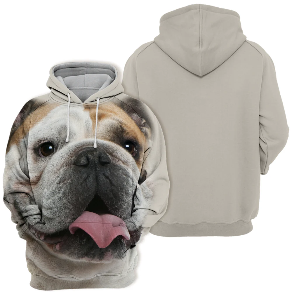 Unisex Honden Hoodie | English Bulldog - Afbeelding 3