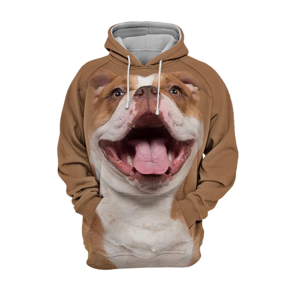 Unisex Honden Hoodie | English Bulldog Laugh - Afbeelding 2