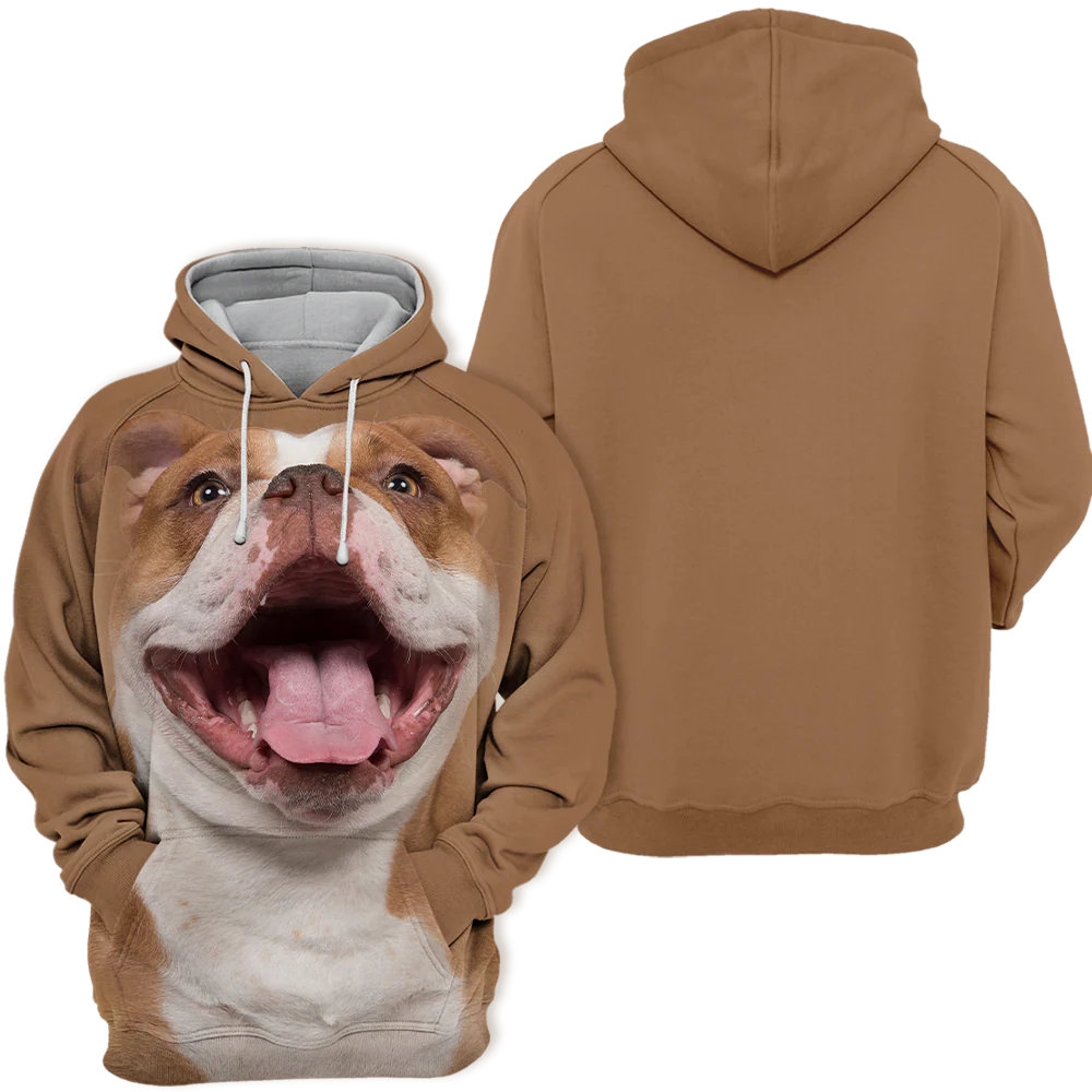 Unisex Honden Hoodie | English Bulldog Laugh - Afbeelding 3