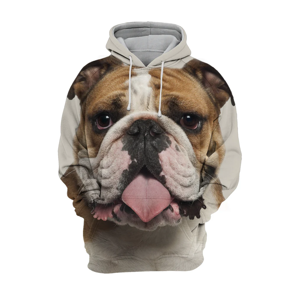 Unisex Honden Hoodie | English Bulldog Pitbull Face - Afbeelding 2