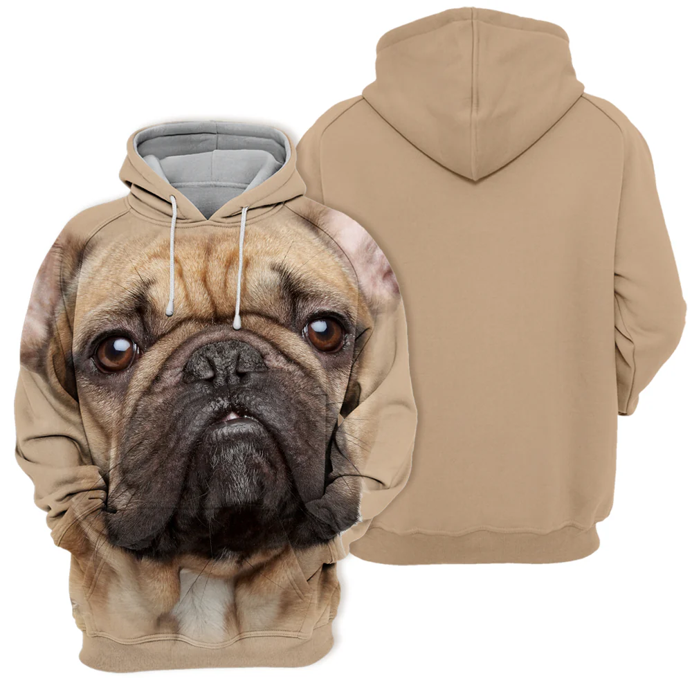 Unisex Honden Hoodie | French Bulldog - Afbeelding 3