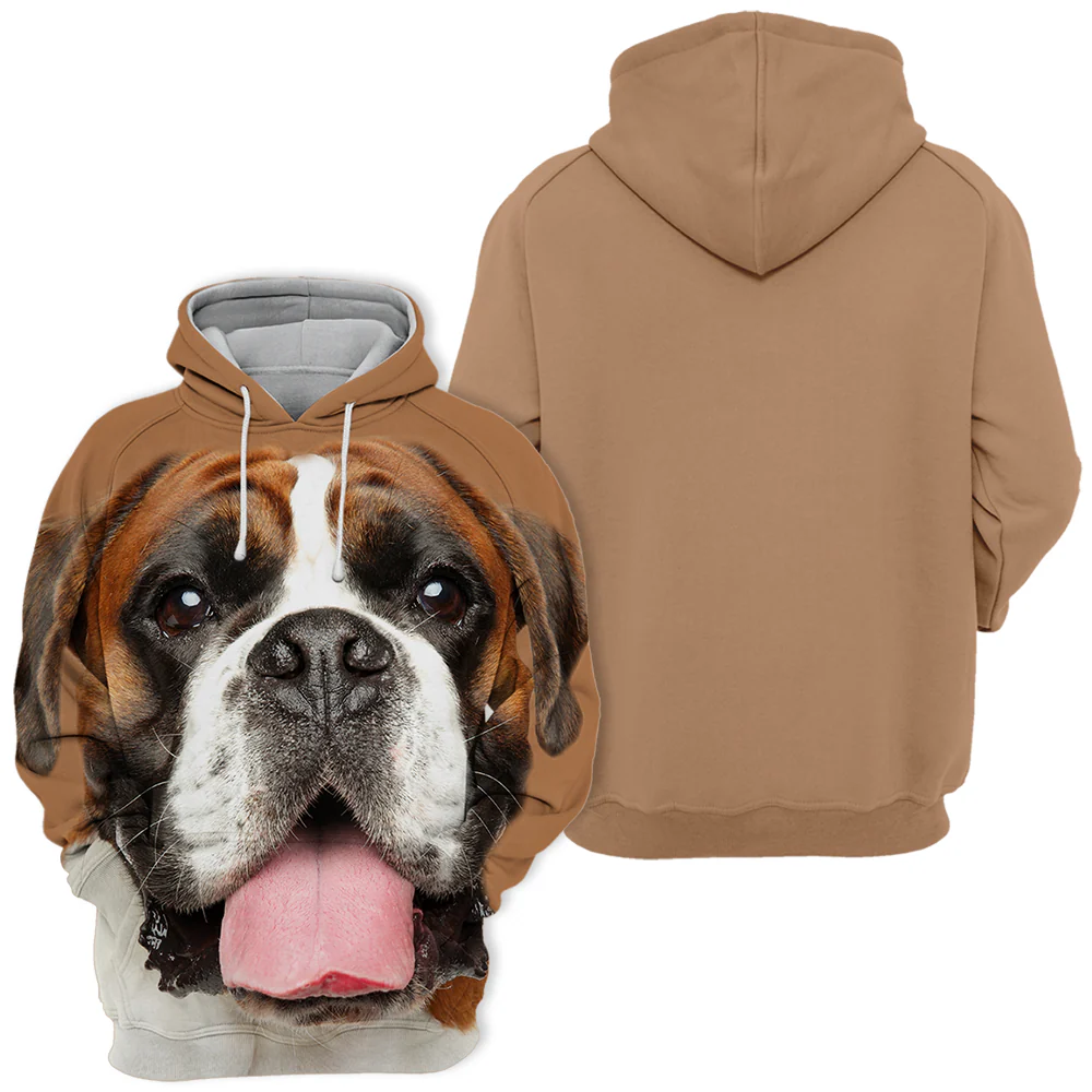 Unisex Honden Hoodie | German Boxer Chill - Afbeelding 3