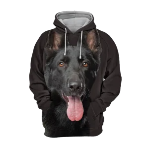 Unisex Honden Hoodie | German Shepherd Zwart