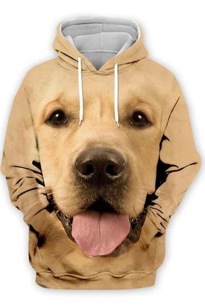 Unisex Honden Hoodie | Golden Retriever Open Mouth - Afbeelding 2