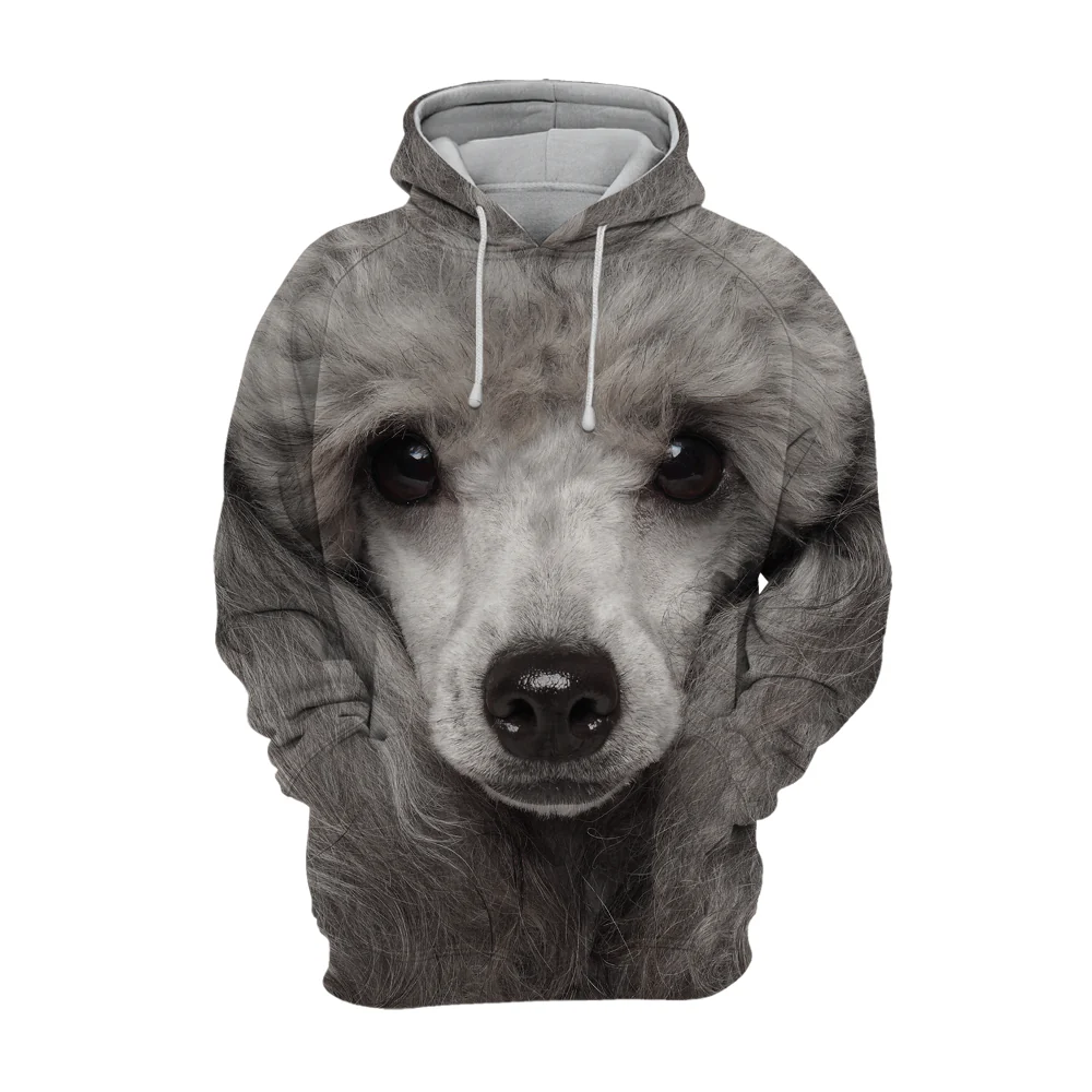 Unisex Honden Hoodie | Gray Toy Poodle - Afbeelding 2