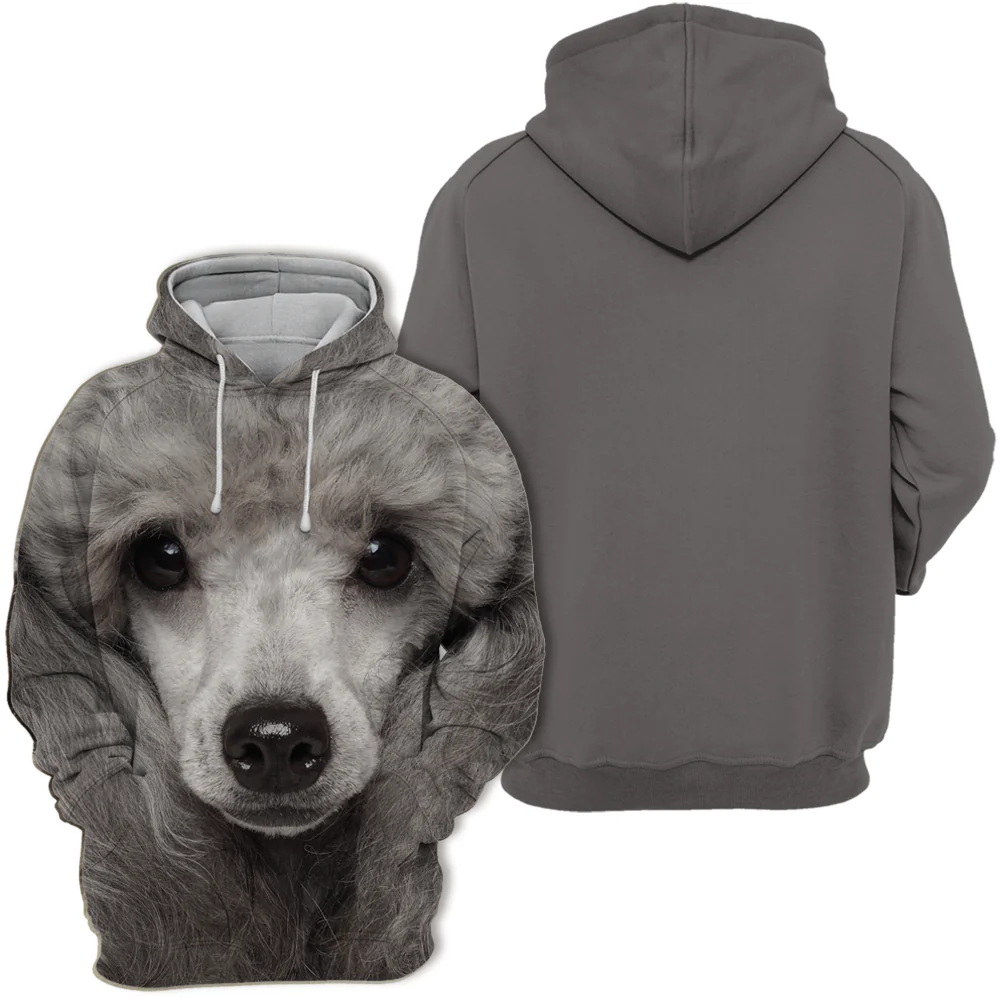 Unisex Honden Hoodie | Gray Toy Poodle - Afbeelding 3