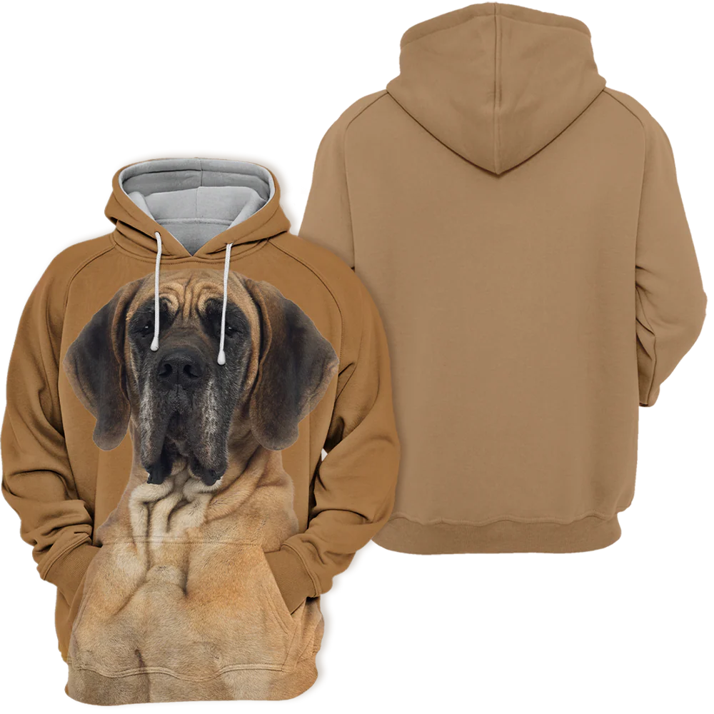 Unisex Honden Hoodie | Great Dane Brown Quiet - Afbeelding 3