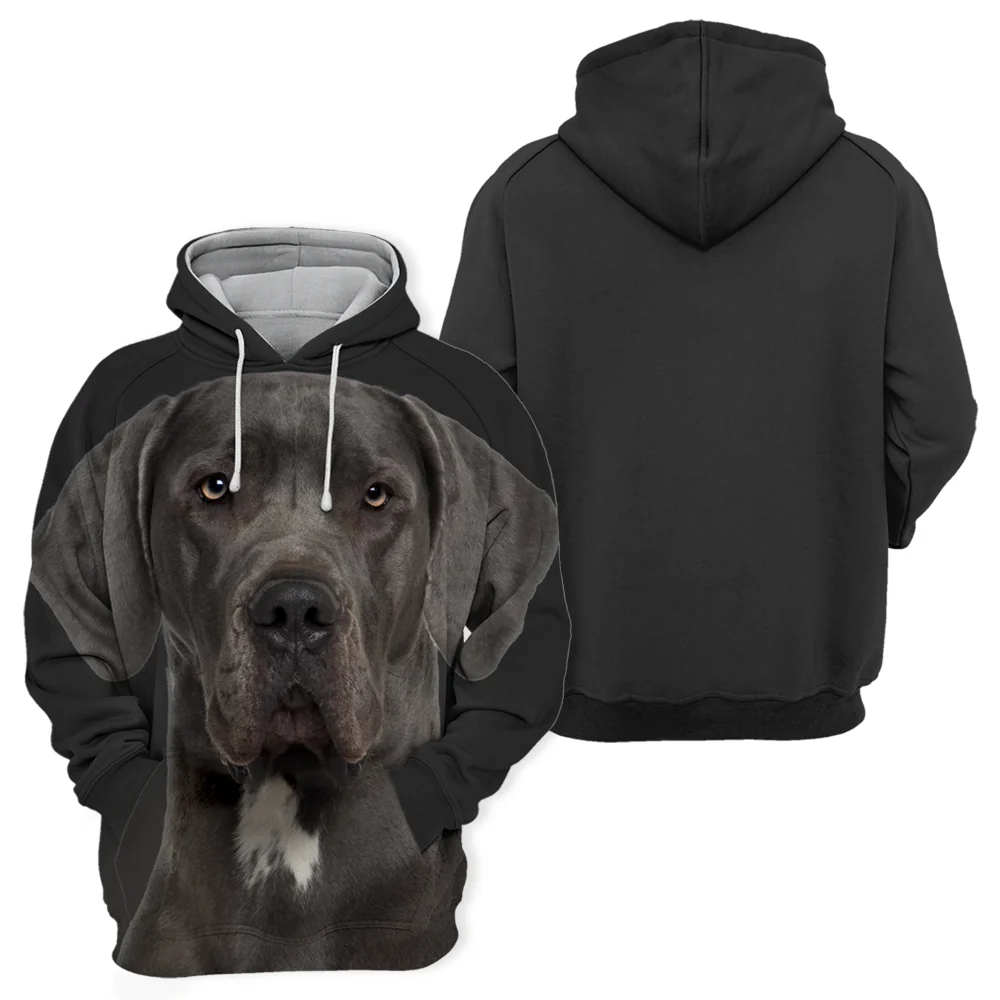 Unisex Honden Hoodie | Great Dane Zwart Quiet - Afbeelding 3