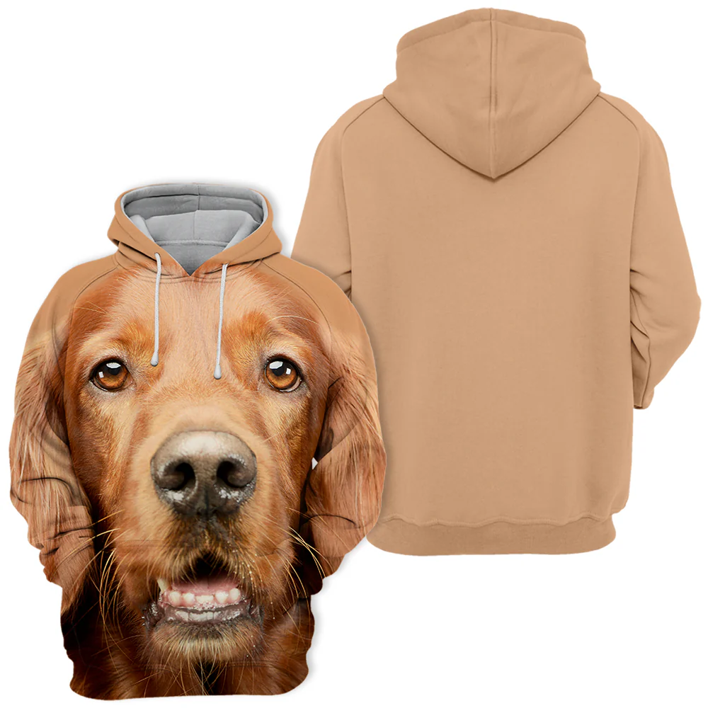 Unisex Honden Hoodie | Irish Setter Adorable - Afbeelding 3