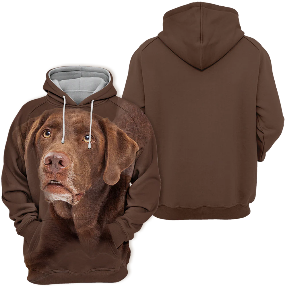 Unisex Honden Hoodie | Labrador Chocolate - Afbeelding 3