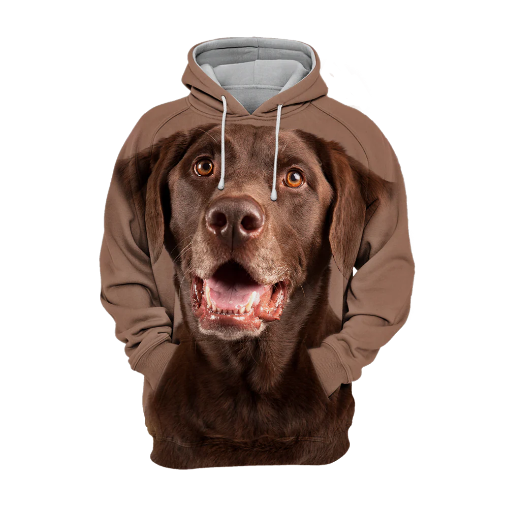 Unisex Honden Hoodie | Labrador Chocolate Laugh - Afbeelding 2