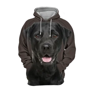 Unisex Honden Hoodie | Labrador Zwart Smile