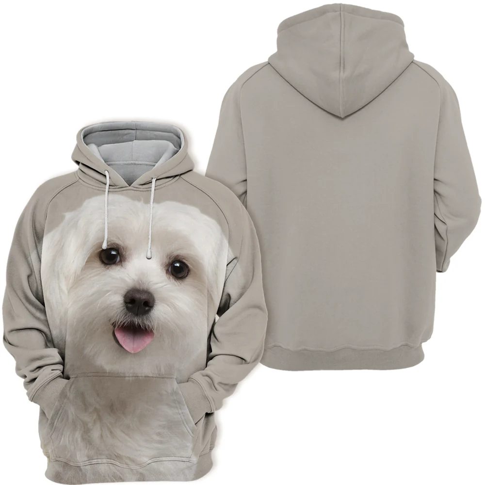 Unisex Honden Hoodie | Maltezer Cute - Afbeelding 3