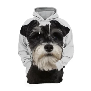 Unisex Honden Hoodie | Miniature Schnauzer Zwart