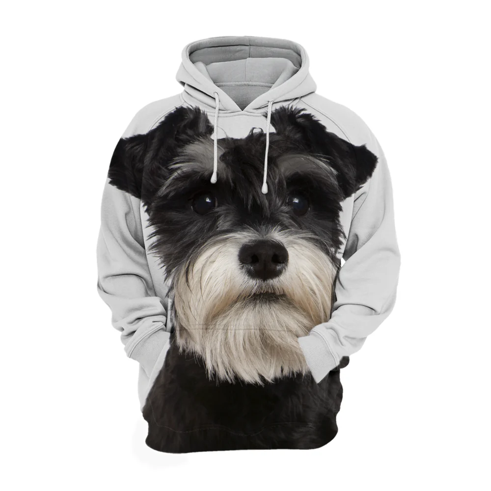 Unisex Honden Hoodie | Miniature Schnauzer Zwart