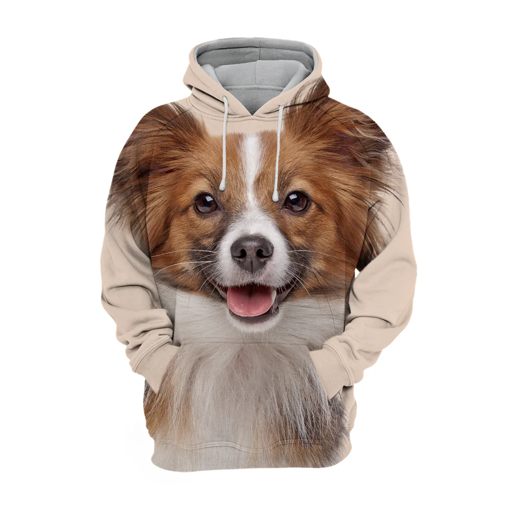 Unisex Honden Hoodie | Papillon Butterfly - Afbeelding 2