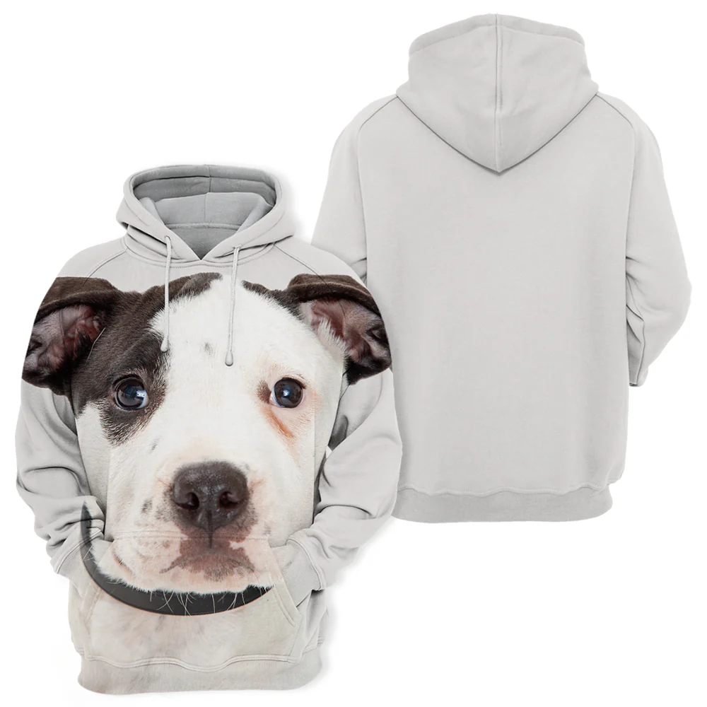 Unisex Honden Hoodie | Pit Bull Terrier Puppy - Afbeelding 3