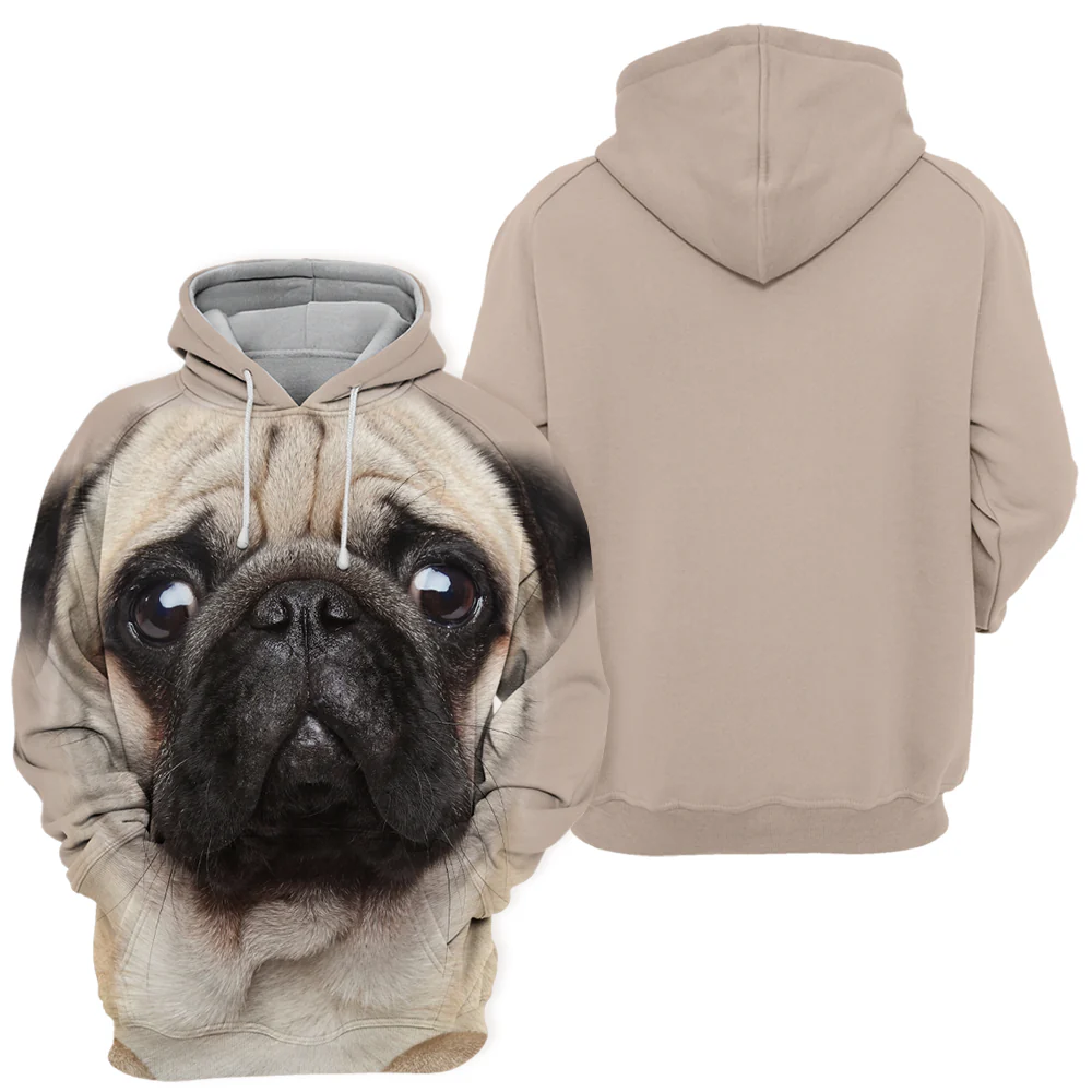 Unisex Honden Hoodie | Pug - Afbeelding 3