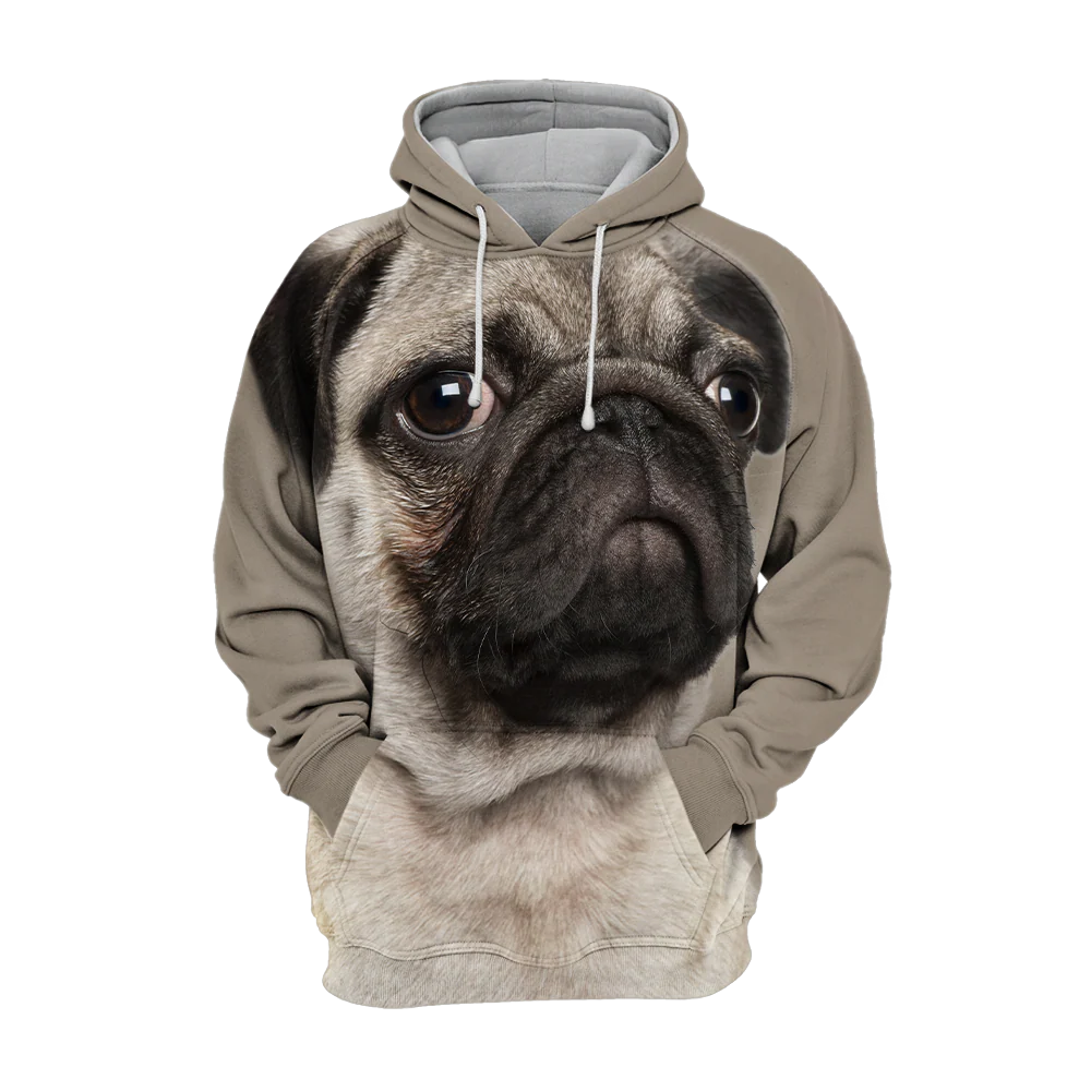 Unisex Honden Hoodie | Pug Quiet - Afbeelding 2