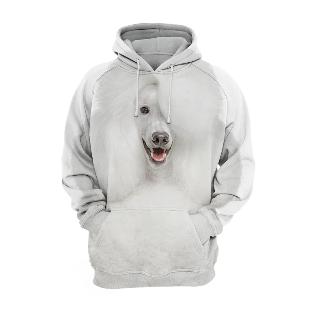 Unisex Honden Hoodie | Royal Poodle Wit - Afbeelding 2