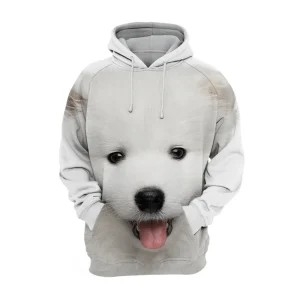 Unisex Honden Hoodie | Samojeed Puppy Smile