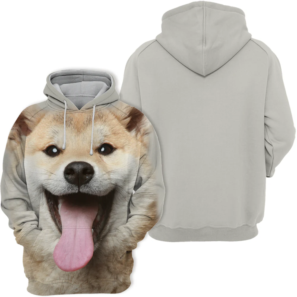 Unisex Honden Hoodie | Shiba Inu Akita Laugh - Afbeelding 3
