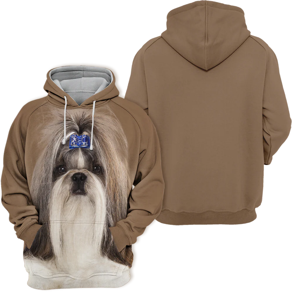 Unisex Honden Hoodie | Shih Tzu Quiet - Afbeelding 3