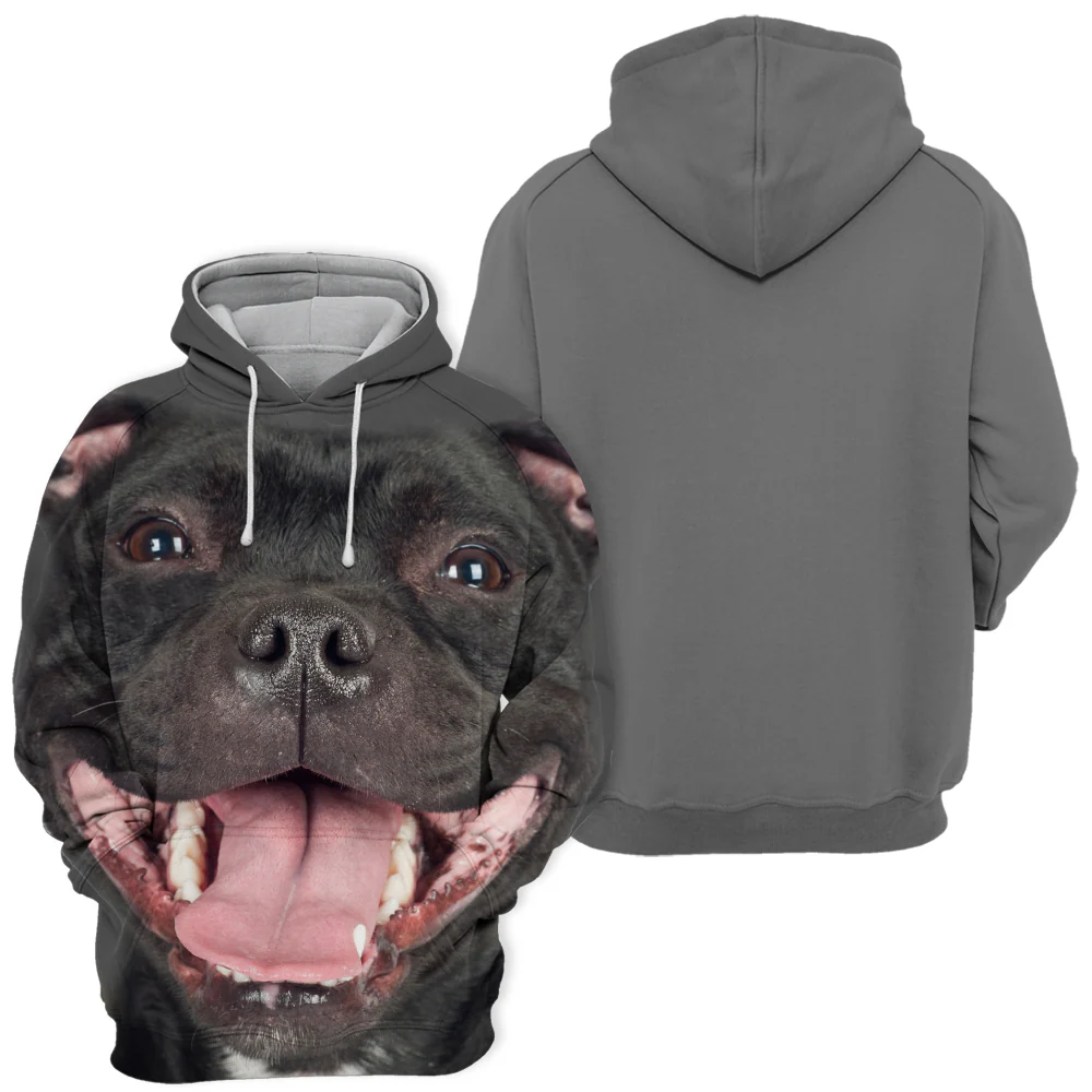 Unisex Honden Hoodie | Stanffordshire Bull Terrier - Afbeelding 3