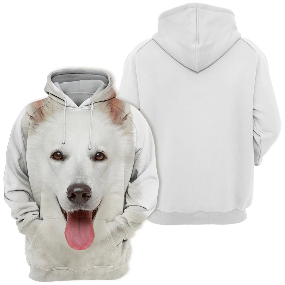 Unisex Honden Hoodie | Swiss Shepherd Wit - Afbeelding 3