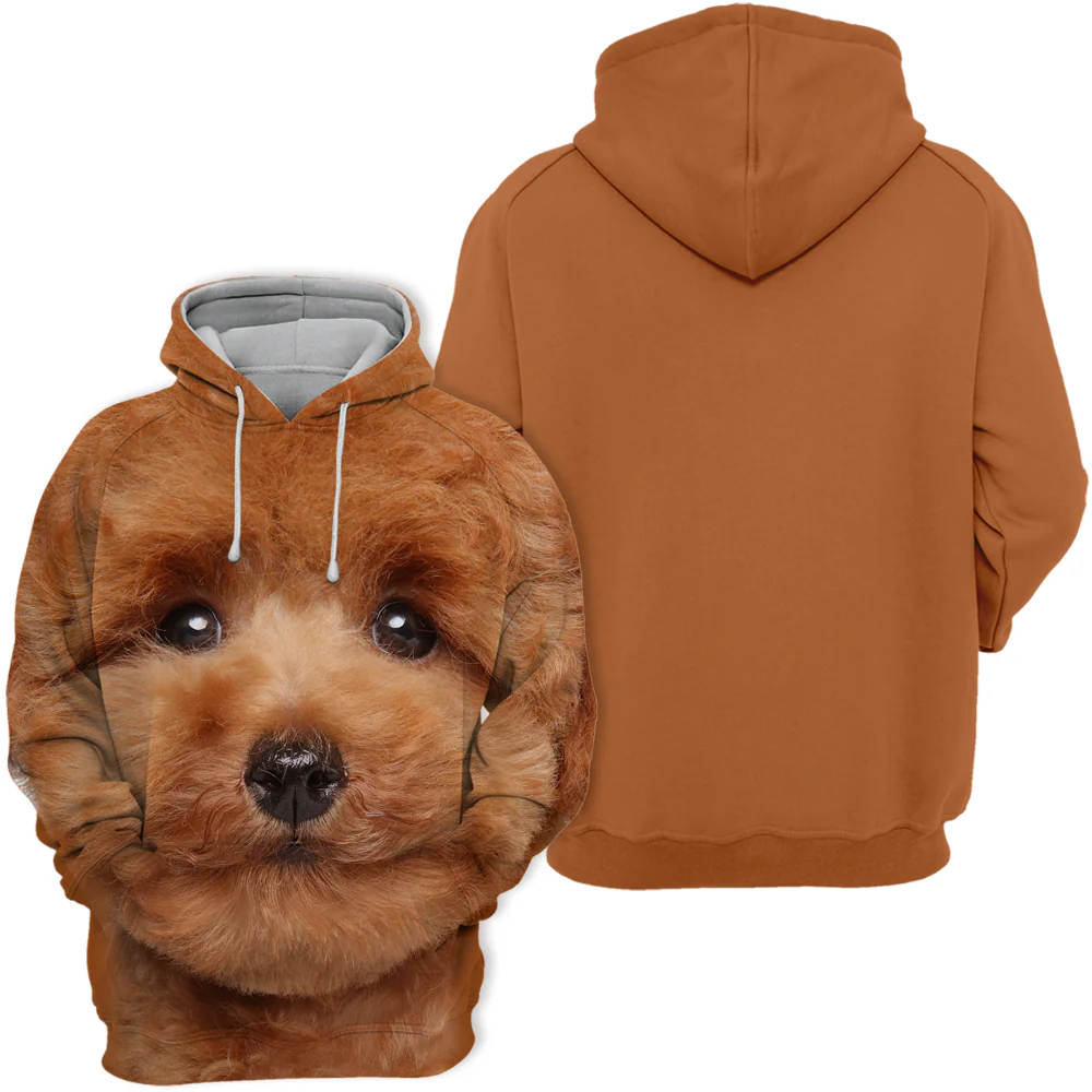 Unisex Honden Hoodie | Toy Poodle Puppy Sit - Afbeelding 3
