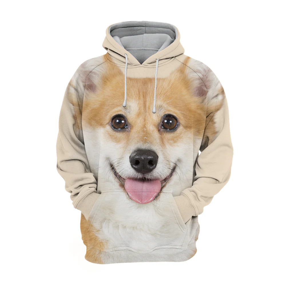 Unisex Honden Hoodie | Welsh Corgi Happy - Afbeelding 2