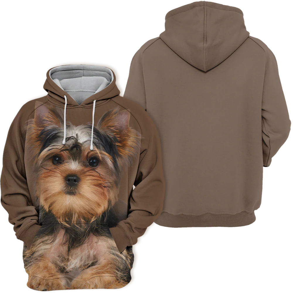 Unisex Honden Hoodie | Yorkshire Terrier Yorkie Quiet - Afbeelding 3
