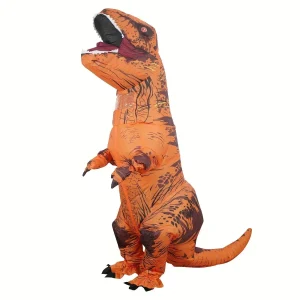 DinoKing Opblaasbaar T-Rex Kostuum – Gigantisch Unisex Pak met Ventilator